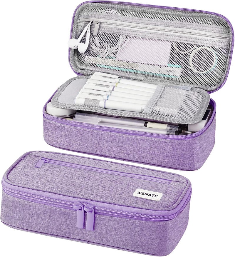 WEMATE Pencil Case, Large Storage Organizer for Stationery, Back - to - School Essential, Teacher Must - have, Big Pencil Pouch, Marker Case School Supplies for College & High School - Image 1